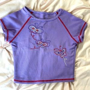 Purple vintage Crop Top